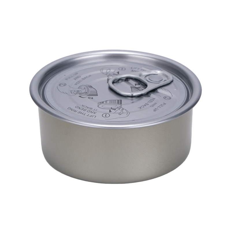 食品グレードのブリキ缶丸型空パッキング 2 個の食品缶、簡単に開けられる蓋付き